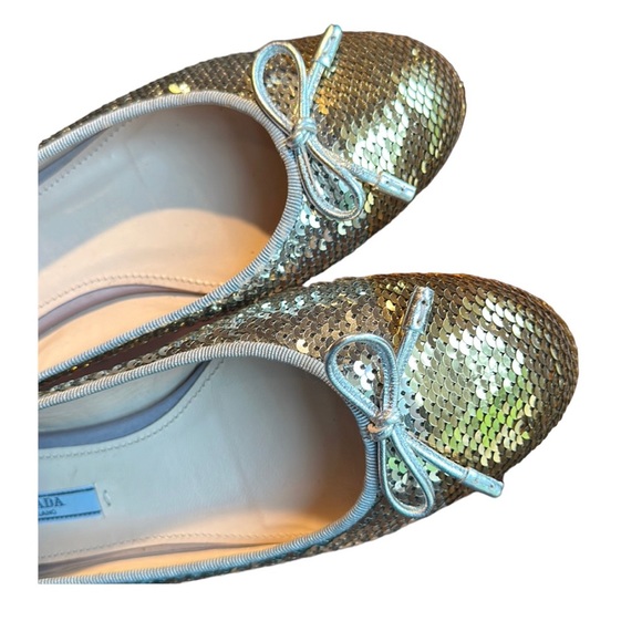 PRADA gold sequin flats, size 38 EU, VGC - Picture 10 of 14